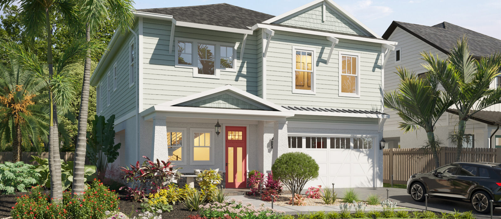 Beautiful 2-Story Home with Red Door and Landscaped Lot | WinWay Homes Pinellas County