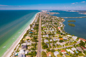 Aerial View of Indian Rocks Beach with Coastal Properties for a new WinWay Home
