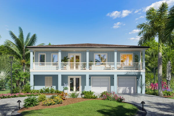 Grenada home elevation, 3 bedroom, 3 bathroom