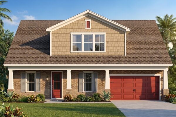 Honore home elevation, 3 bedroom, 3.5 bathroom