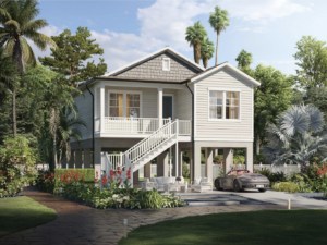 Beautiful Elevated Home in Neutral Tones with White Trim, the Phoenix Floor Plan by WinWay Homes in St. Petersburg, Florida